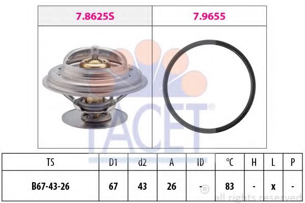 FACET 7.8625 Thermostat, coolant